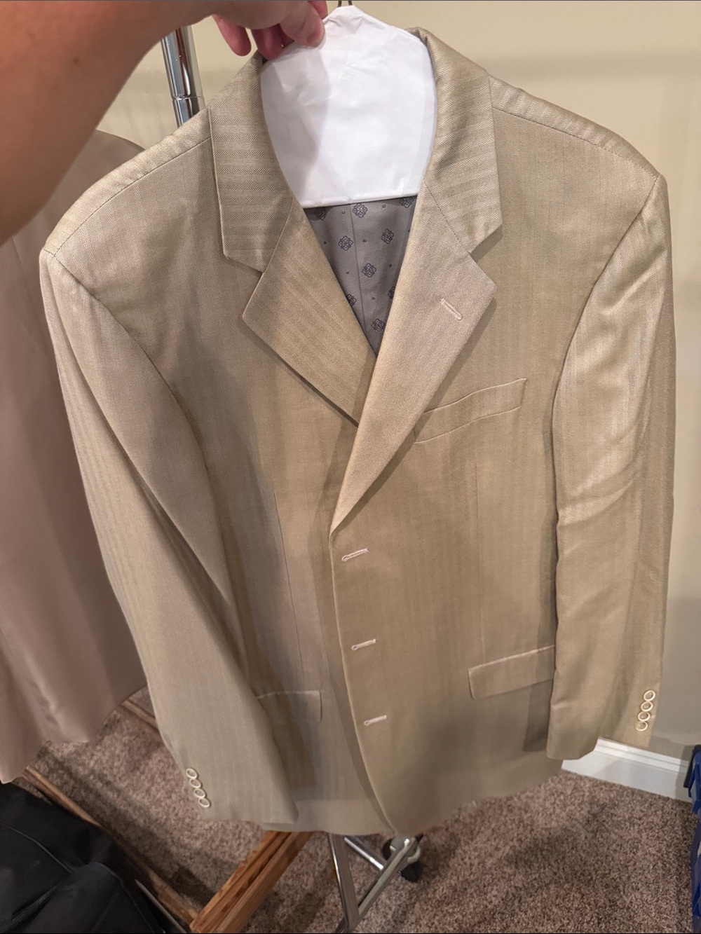 Hickey Freeman Light Beige Sport Coat - Single-Breasted